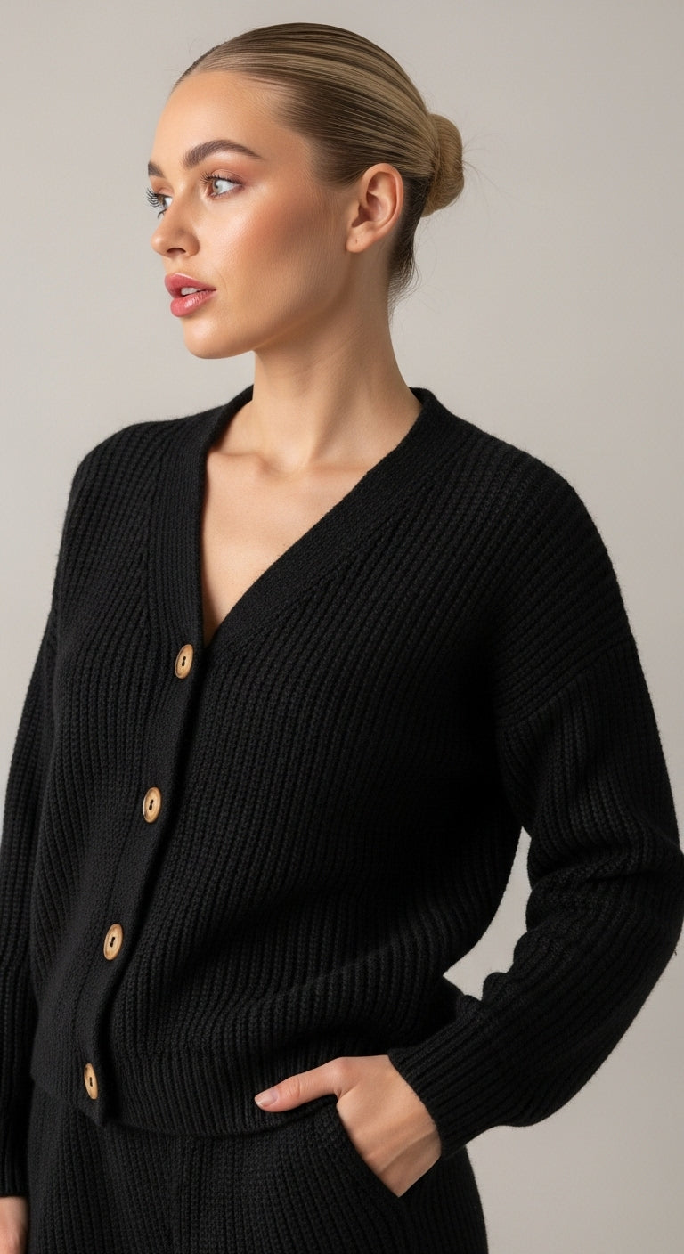 Cotton V-neck cardigan