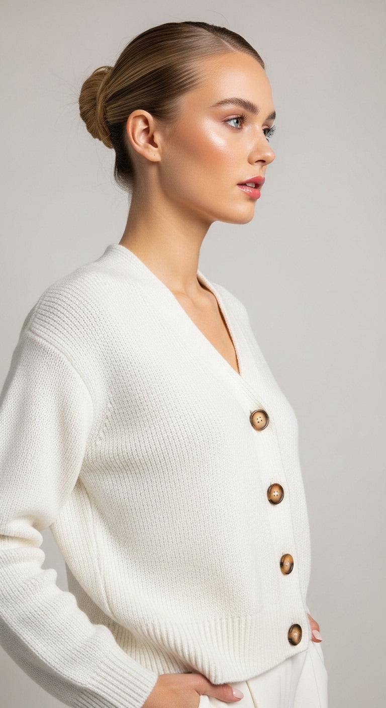 Cotton V-neck cardigan