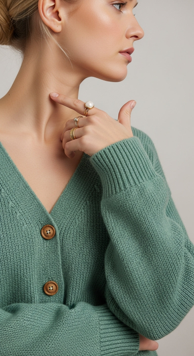 Cotton V-neck cardigan